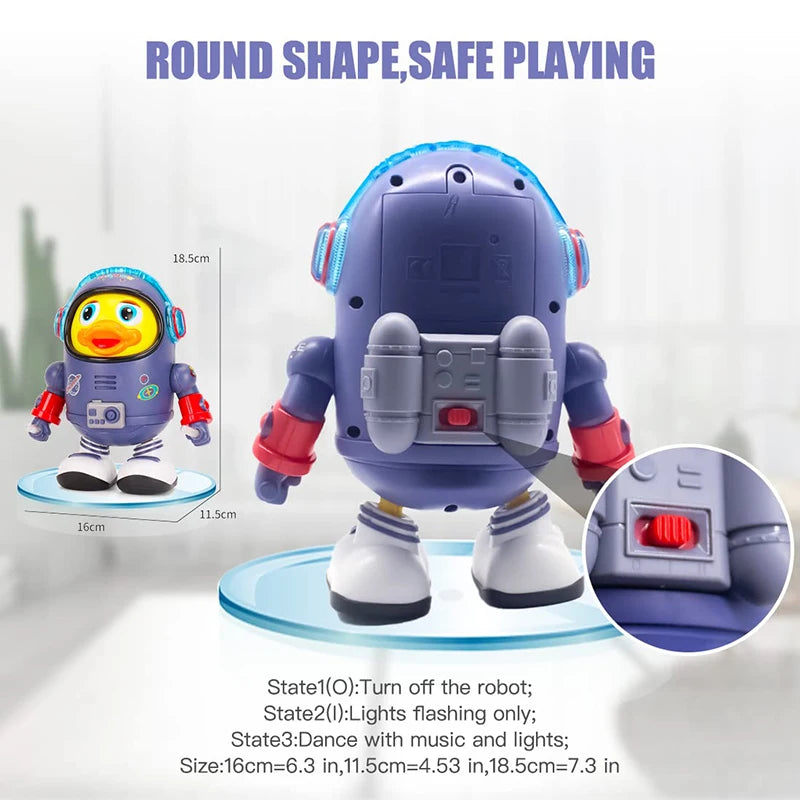 Dancing Duck Musical Toy | Interactive Light-Up Robot for Babies 6-12 Months | Educational Gift with Sounds and Lights