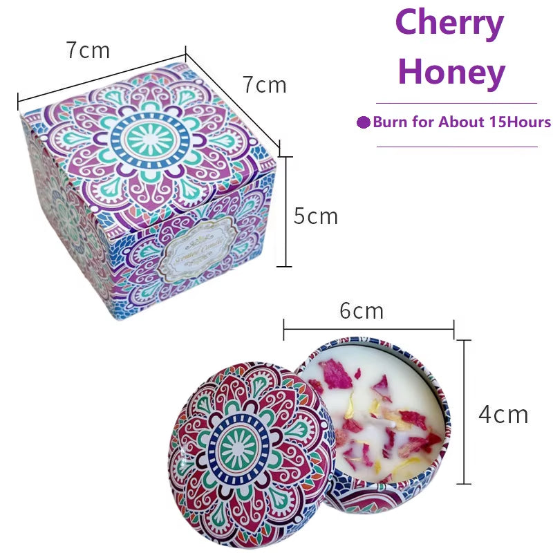 Vintage Scented Soy Wax Candles – 1/4PCS Flower Fragrance Candle Jars for Gifts & Home Decor