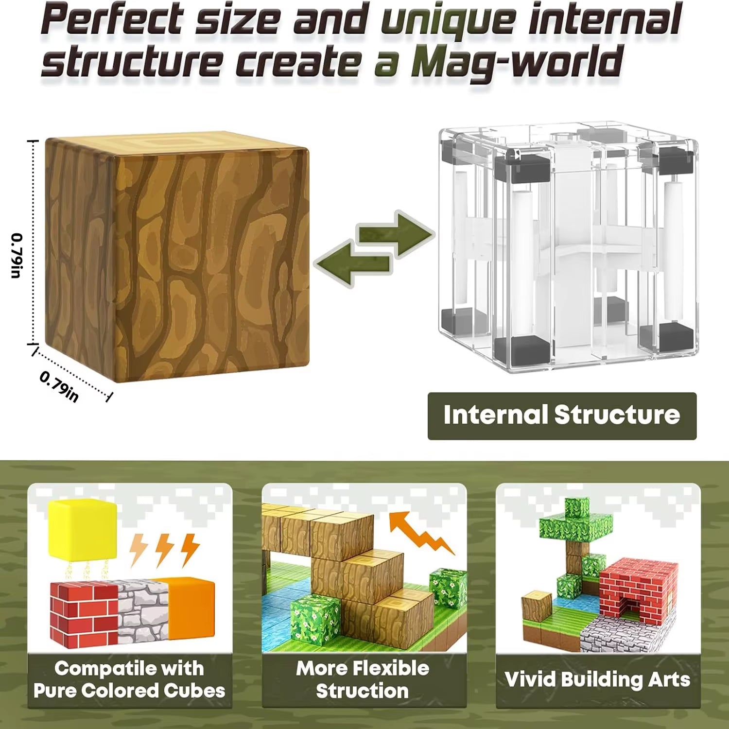 100pcs Magnetic Building Blocks Set | STEM Educational Toys for Kids 6+ | Construction Magnet Cubes for Boys Girls | Montessori Sensory Gift