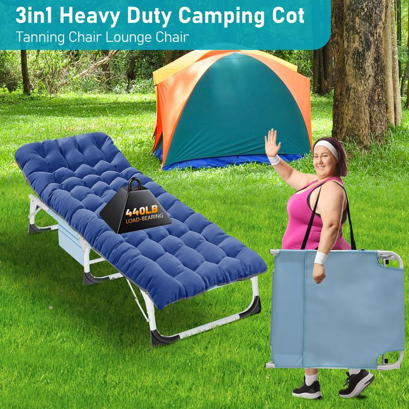 Docred Tanning Chair with Face Hole – 5-Position Adjustable Recliner, Foldable Lounge Chair with Detachable Pillow for Sunbathing, Beach, Pool, Lawn, and Camping