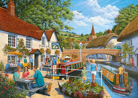Wooden Waterside Tavern Jigsaw Puzzle – 1000/500/300 Pieces | Premium Puzzle for Adults | Perfect for Home Decor & Gift