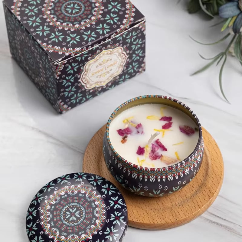 Vintage Scented Soy Wax Candles – 1/4PCS Flower Fragrance Candle Jars for Gifts & Home Decor