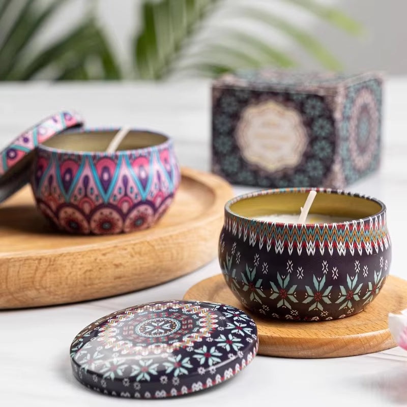 Vintage Scented Soy Wax Candles – 1/4PCS Flower Fragrance Candle Jars for Gifts & Home Decor