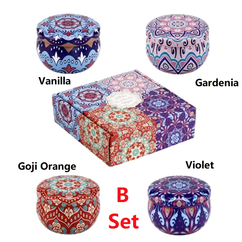 Vintage Scented Soy Wax Candles – 1/4PCS Flower Fragrance Candle Jars for Gifts & Home Decor
