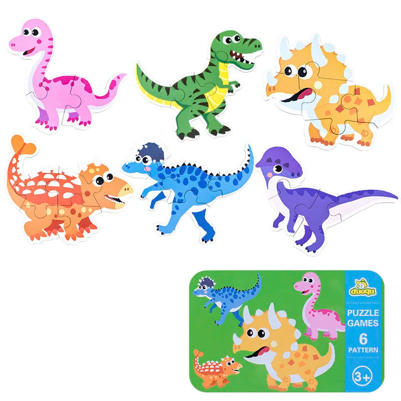 Baby Puzzle Montessori Educational Toys Wood 3D Puzzle Games Iron Box children Puzzles Jigsaw Wooden Puzzles For Kids 2 3 4 Year - Happy Bambino