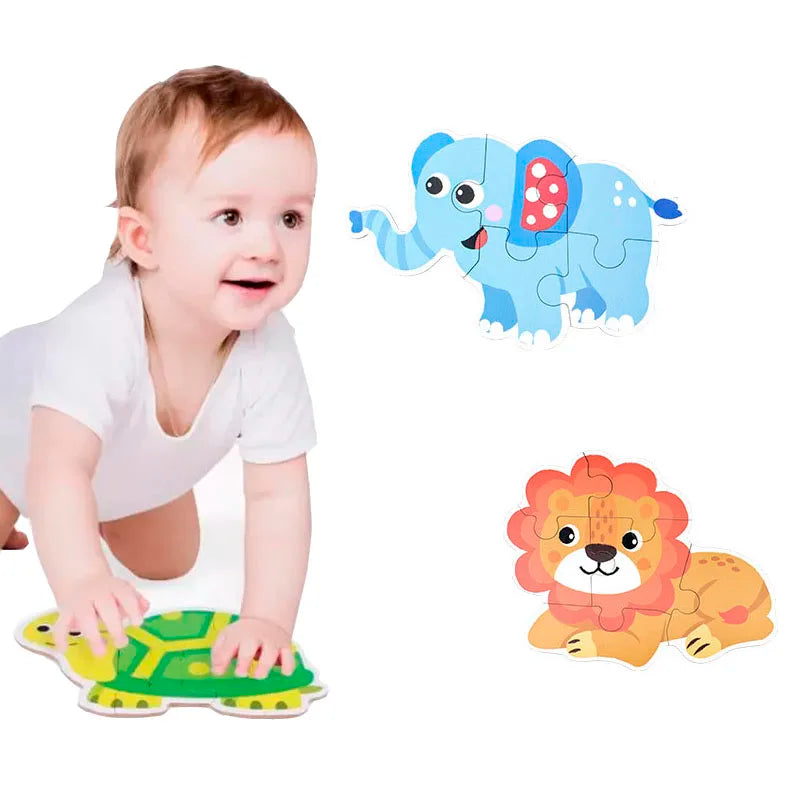 Baby Puzzle Montessori Educational Toys Wood 3D Puzzle Games Iron Box children Puzzles Jigsaw Wooden Puzzles For Kids 2 3 4 Year - Happy Bambino