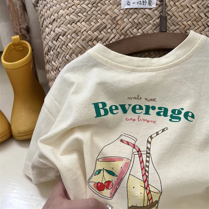 Summer Children Boy Short Sleeve Tees Cartoon Print 2-8Yrs Boys T-shirt Loose Colorful Toddler Kid Boy Tops Little Boys Pullover - Happy Bambino