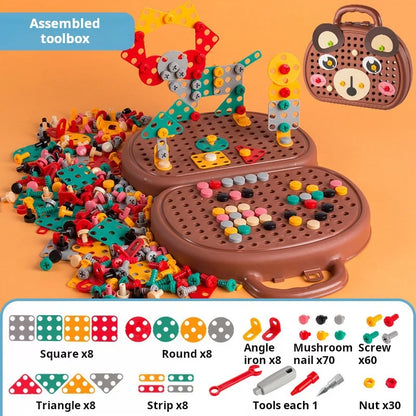 Baby Puzzle Assembling Toys Toolbox Electric Screwdriver Screw Repair Children Repair Kit Educational Toy - Happy Bambino