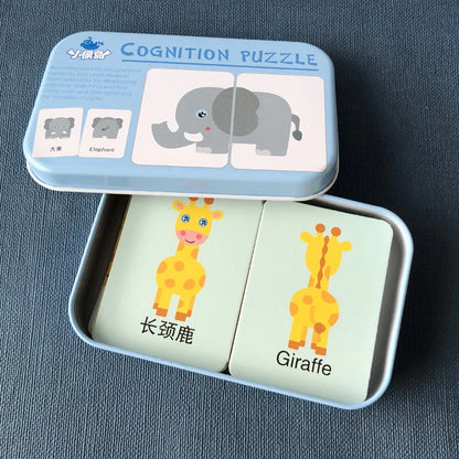 Baby Puzzle Montessori Educational Toys Wood 3D Puzzle Games Iron Box children Puzzles Jigsaw Wooden Puzzles For Kids 2 3 4 Year - Happy Bambino