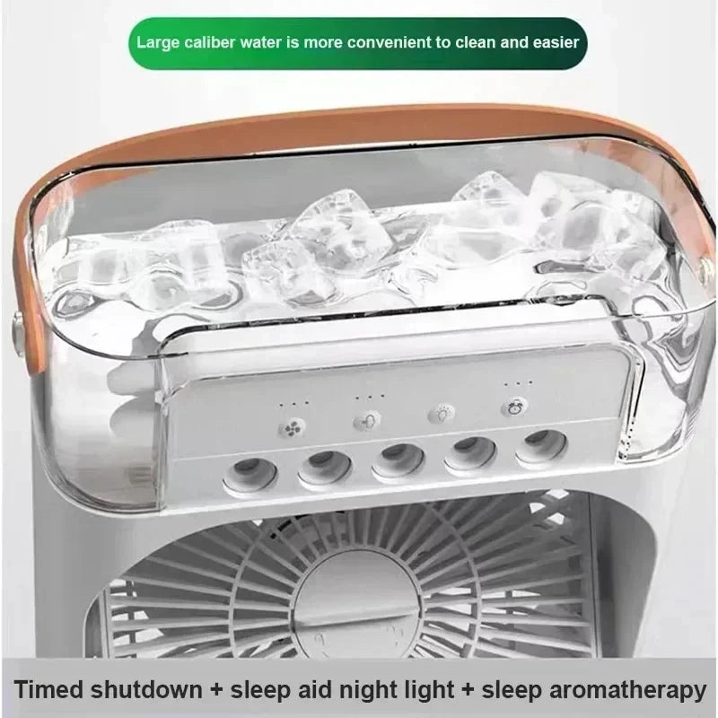 New 3 In 1 Fan AIr Conditioner Household Mini Air Cooler LED Night Light Portable Humidifier Air Adjustment Fan Office Home Fan - Happy Bambino