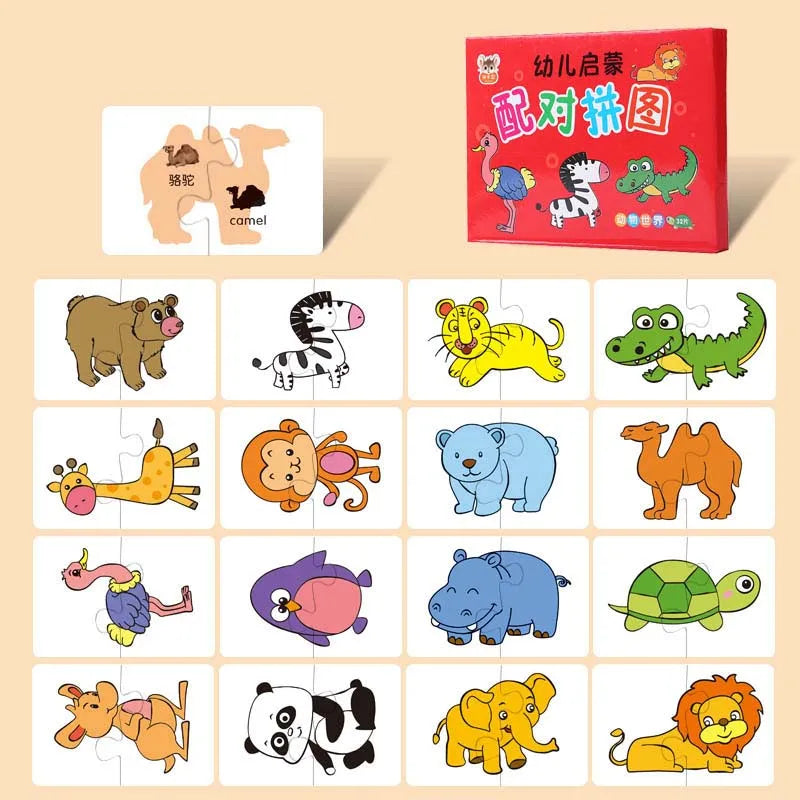 Baby Puzzle Montessori Educational Toys Wood 3D Puzzle Games Iron Box children Puzzles Jigsaw Wooden Puzzles For Kids 2 3 4 Year - Happy Bambino