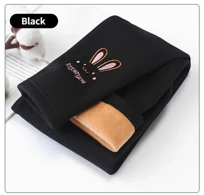 Clearance_3-8 Years Girl Leggings Baby Bunny Pants Kids Autumn Winter Thermal Tights Children Fleece Lined Fashion Trousers Casu - Happy Bambino