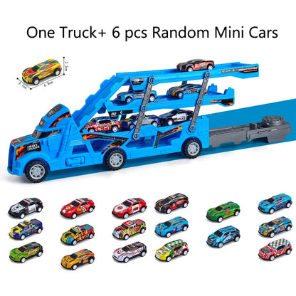Large Kid Truck Deformation Transporter Car Toys Models Educational Model Folding Track Racing Vehicle Boys Girls Birthday Gift - Happy Bambino
