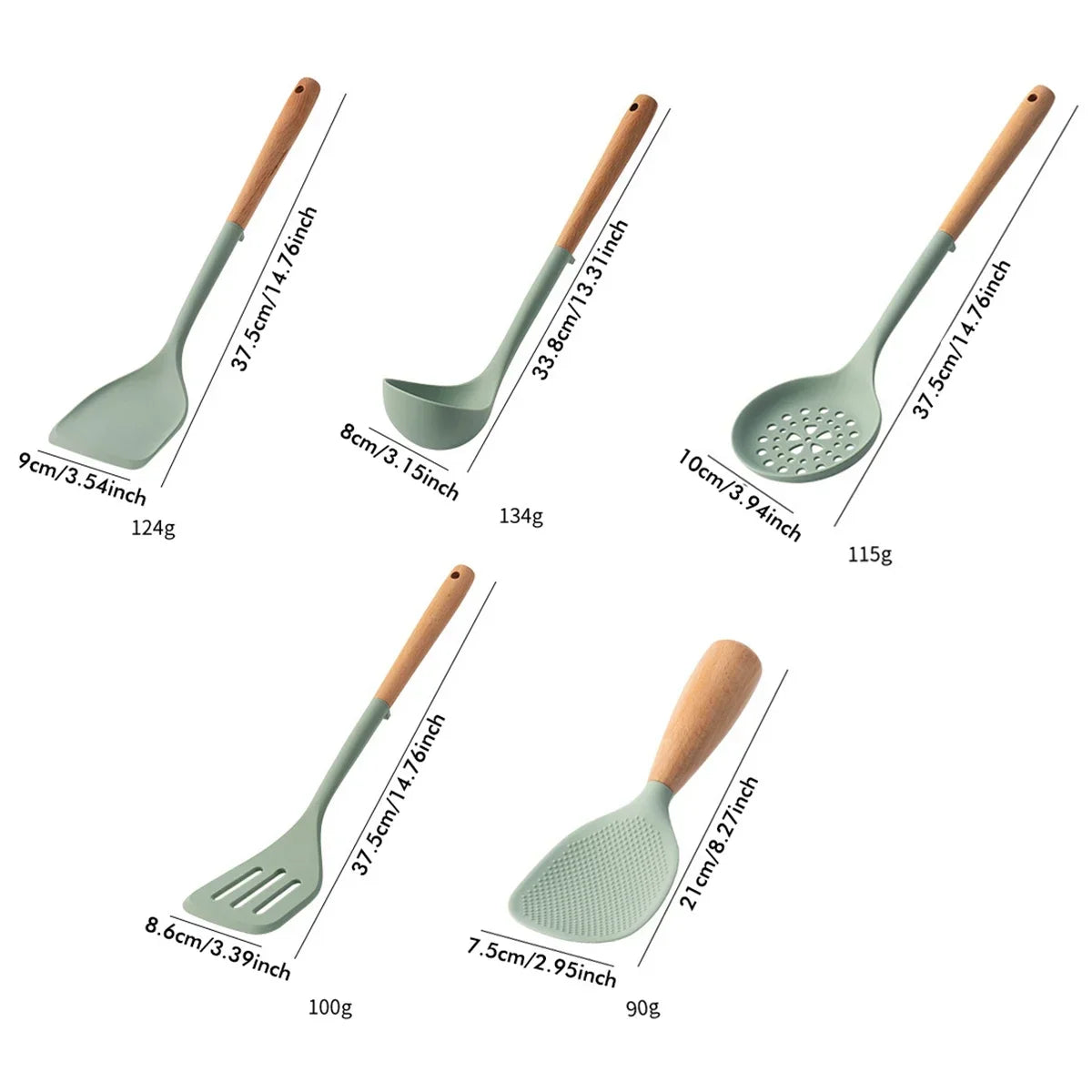 NEW Silicone Spatula Non Stick Pan Wooden Handle Silicone Vegetable Heat-resistant Silicone Cooking Spatula Spoon Kitchen tool - Happy Bambino