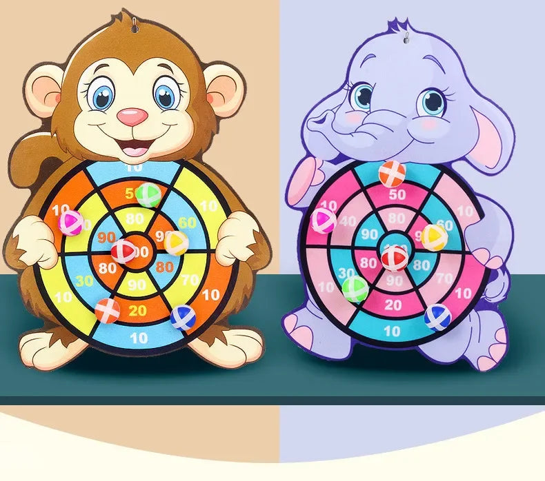 Educational Games Dart Board Baby Toy Stickey Ball Dart Indoor Sports Child Montessori Games for Children 3 to 7 Years - Happy Bambino
