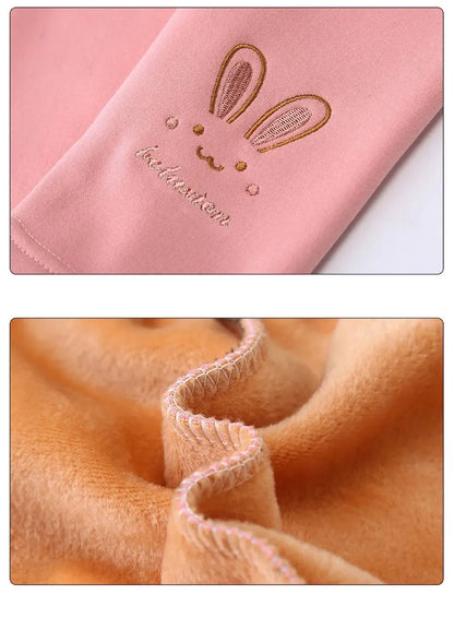 Clearance_3-8 Years Girl Leggings Baby Bunny Pants Kids Autumn Winter Thermal Tights Children Fleece Lined Fashion Trousers Casu - Happy Bambino