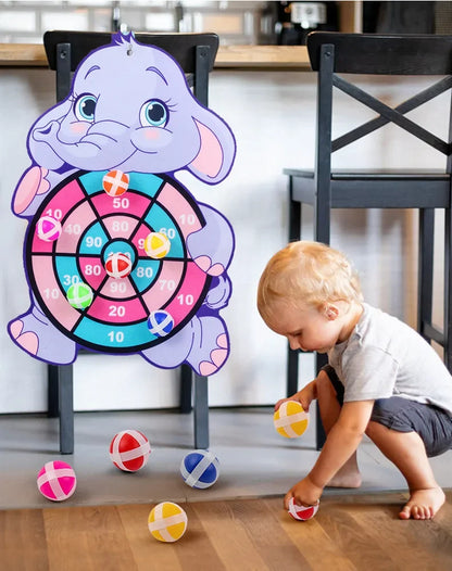 Educational Games Dart Board Baby Toy Stickey Ball Dart Indoor Sports Child Montessori Games for Children 3 to 7 Years - Happy Bambino