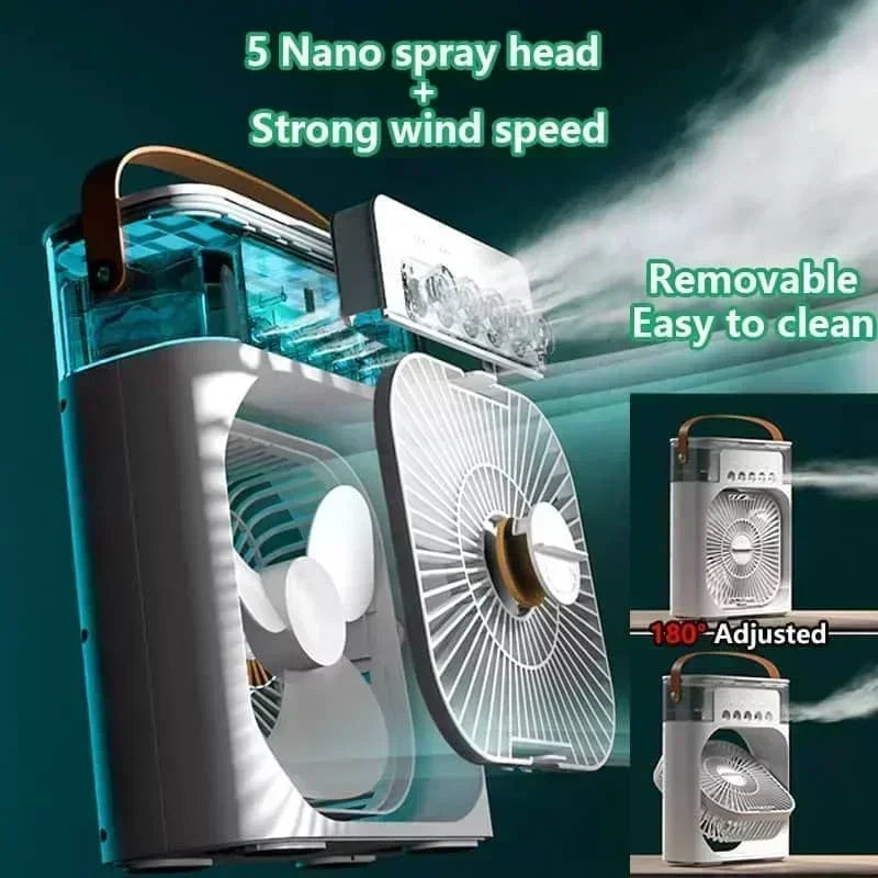 New 3 In 1 Fan AIr Conditioner Household Mini Air Cooler LED Night Light Portable Humidifier Air Adjustment Fan Office Home Fan - Happy Bambino
