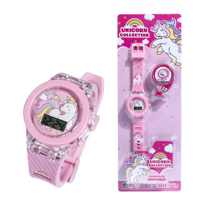 Flash Light Spiderman Kids Watches For Boys Cartoon Hello Kitty Mickey Children Watch Girls Student Clock Gifts free shipping - Happy Bambino
