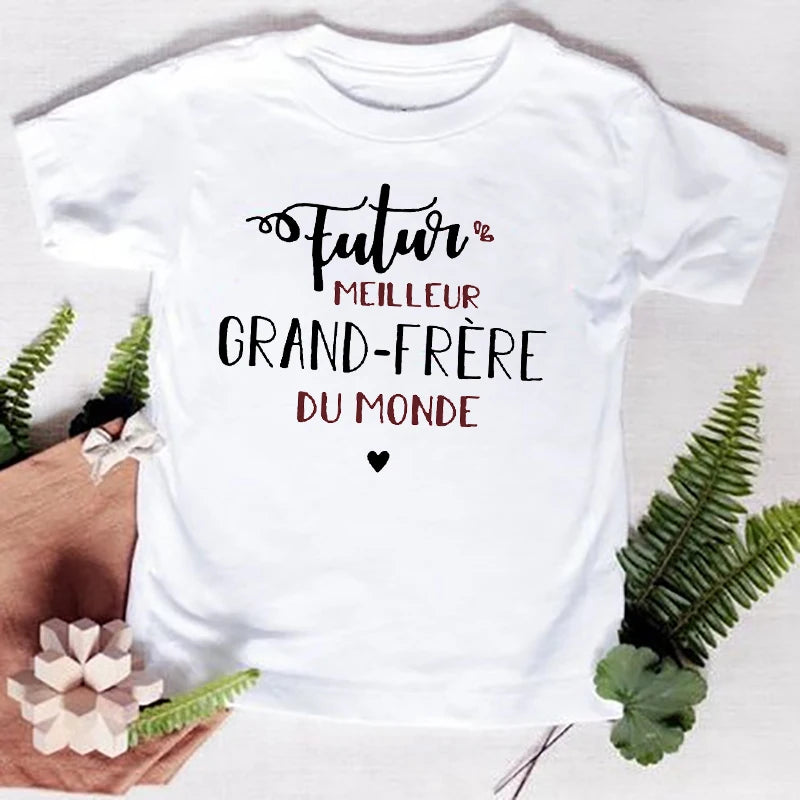 Future Big Brother/sister In The World Kids T-shirt  Baby Announcement Pregnancy Child T Shirt Summer Boys Girls Clothes Gifts - Happy Bambino