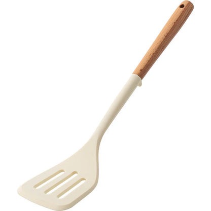 NEW Silicone Spatula Non Stick Pan Wooden Handle Silicone Vegetable Heat-resistant Silicone Cooking Spatula Spoon Kitchen tool - Happy Bambino