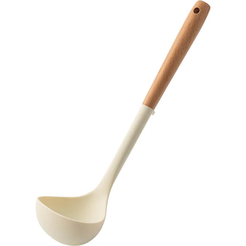 NEW Silicone Spatula Non Stick Pan Wooden Handle Silicone Vegetable Heat-resistant Silicone Cooking Spatula Spoon Kitchen tool - Happy Bambino