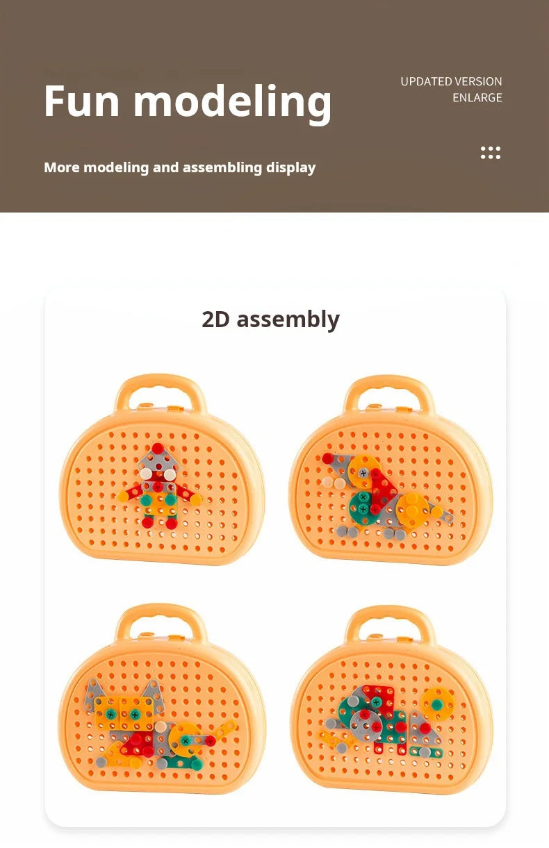 Baby Puzzle Assembling Toys Toolbox Electric Screwdriver Screw Repair Children Repair Kit Educational Toy - Happy Bambino