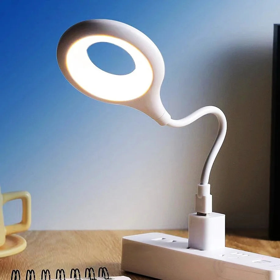 USB LED Desk Lamp – Eye-Care Reading Light with 360° Flexible Neck, Flicker-Free, Energy-Saving, Portable Light for Home, Office, Study & Laptop Use