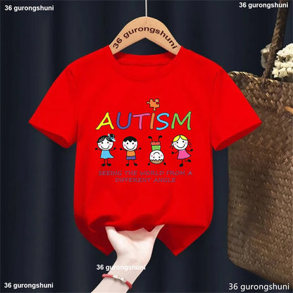 Autism Seeing The World From A Different Angle , Autistic Children Tshirt, Understanding And Supporting Autistic Toddler Tshirts - Happy Bambino