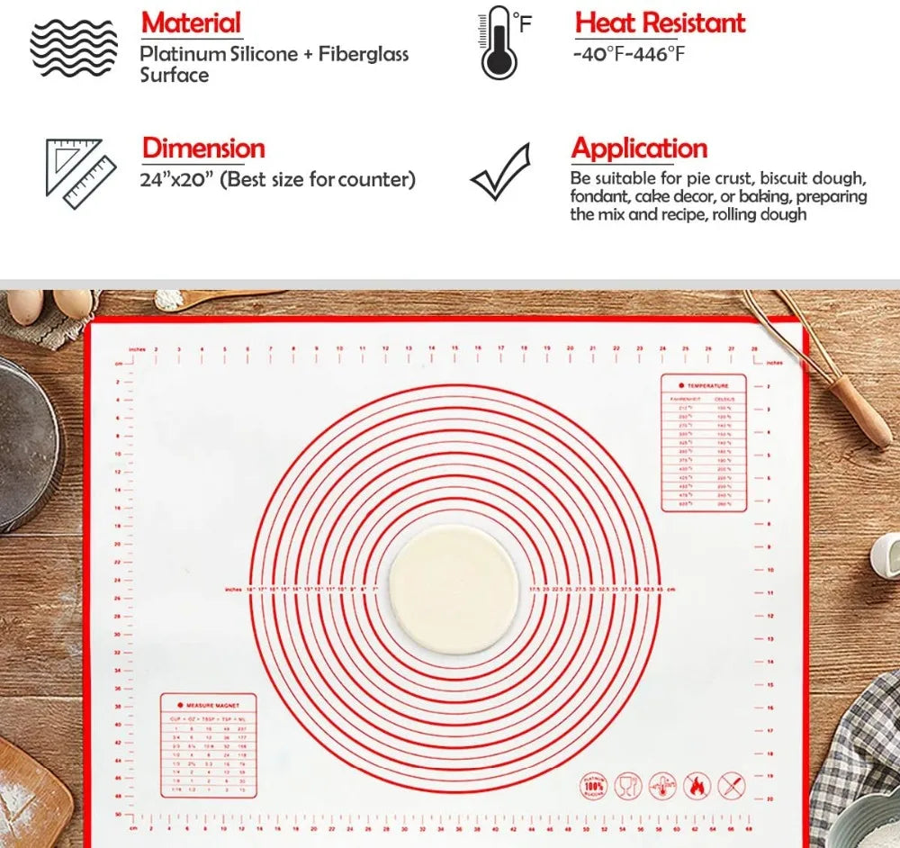 1PCS Kneading Dough Mat Silicone Baking Mat Pizza Cake Dough Maker Kitchen Cooking Grill Gadgets Bakeware - Happy Bambino