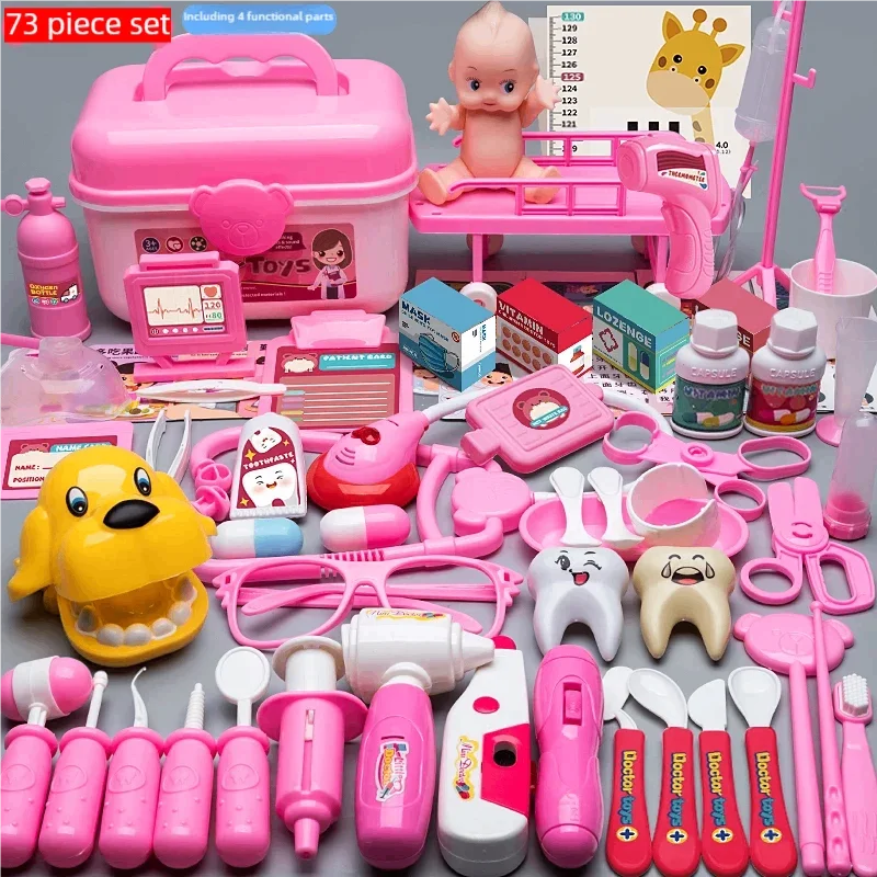 WizKidz Doctor Nurse Role Play Set Medical Tools With Stethoscope & Injectors In A Pretend Play Trolley Box Ideal Gift for Kids - Happy Bambino