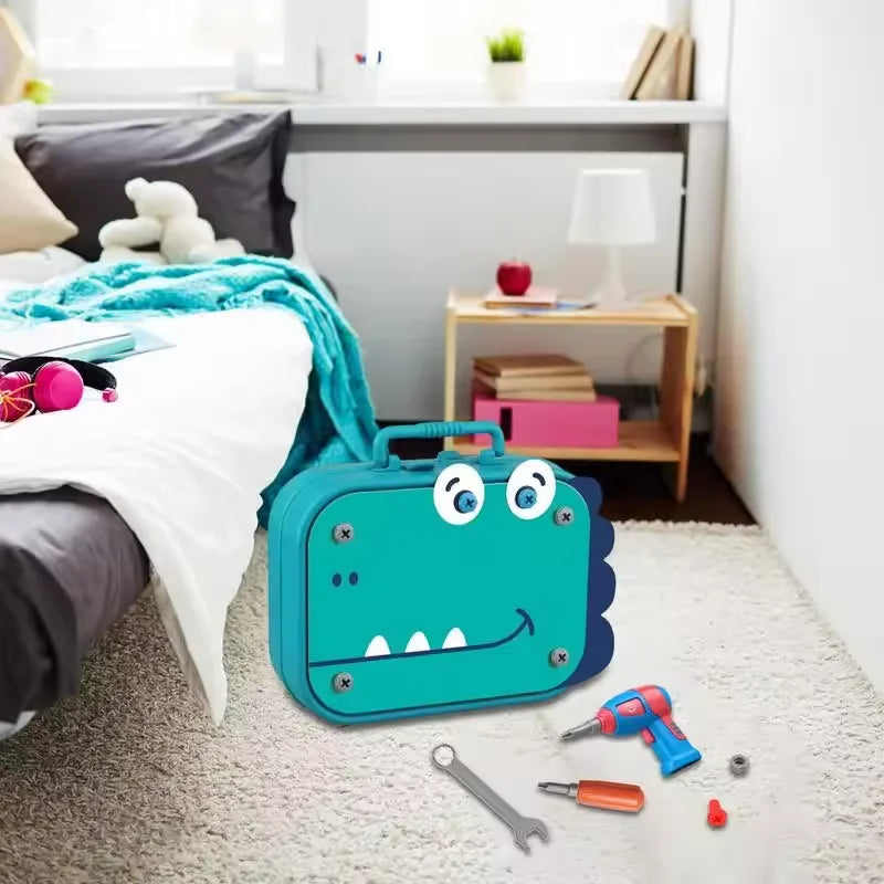 Children DIY Tool Toys Set Electric Drill Screw Nuts 3D Puzzle Toy Pretend Play Tool Kits 2D/3D Educational Toy - Happy Bambino