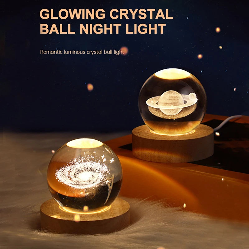 Solar System LED Night Light – Crystal Ball for Kids' Room