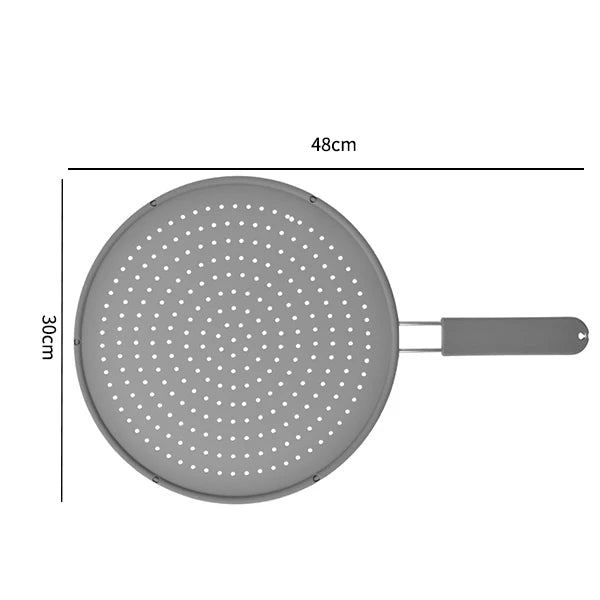 Silicone Kitchen Splatter Screen with Handle Heat-resisting Oil Splash Guard Drain Board Cover Kitchen Frying Pan Lid - Happy Bambino