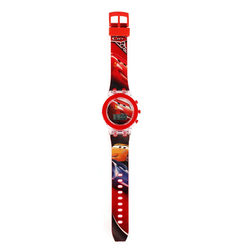 Flash Light Spiderman Kids Watches For Boys Cartoon Hello Kitty Mickey Children Watch Girls Student Clock Gifts free shipping - Happy Bambino