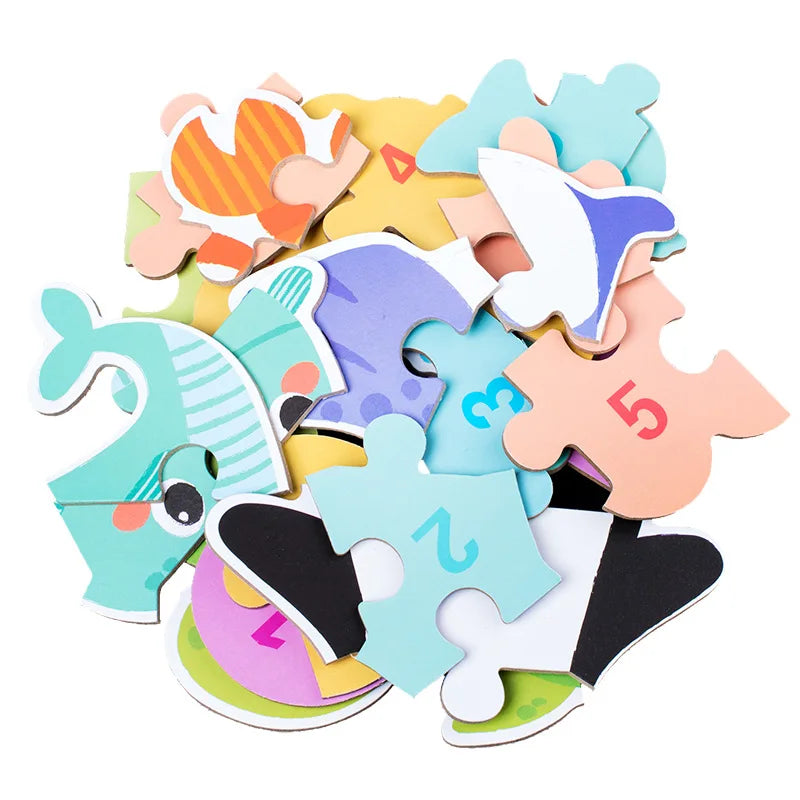 Baby Puzzle Montessori Educational Toys Wood 3D Puzzle Games Iron Box children Puzzles Jigsaw Wooden Puzzles For Kids 2 3 4 Year - Happy Bambino