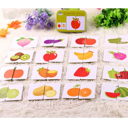 Baby Puzzle Montessori Educational Toys Wood 3D Puzzle Games Iron Box children Puzzles Jigsaw Wooden Puzzles For Kids 2 3 4 Year - Happy Bambino
