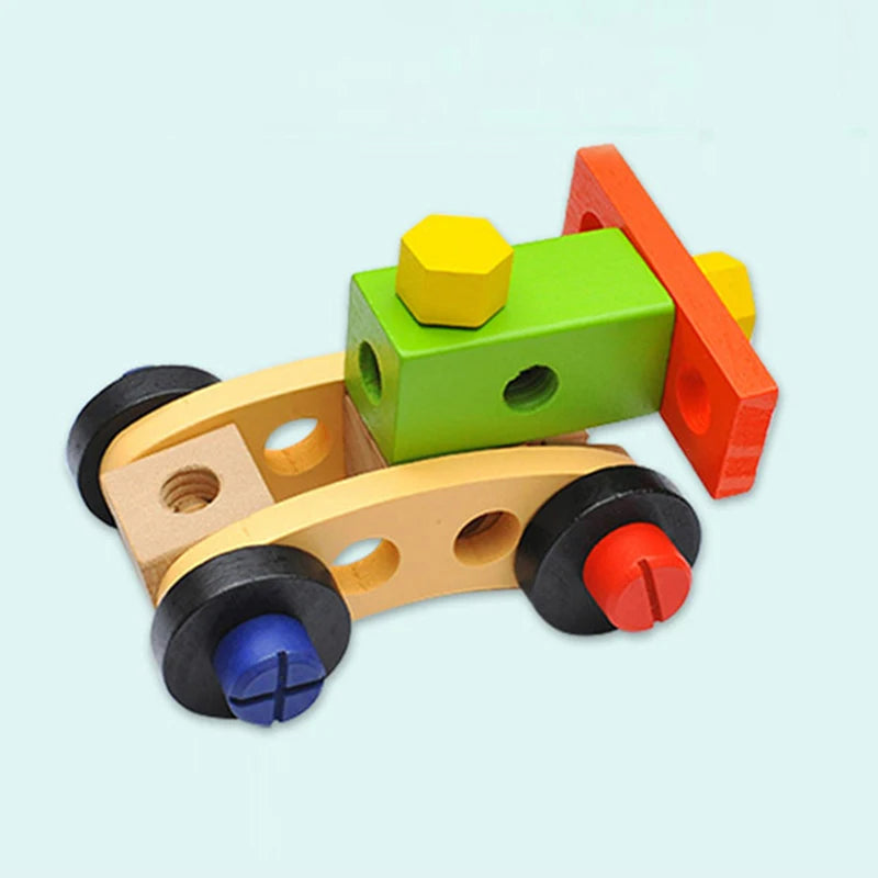 Educational Montessori Kids Toys Plastic Wooden Toolbox Pretend Play Set Children Nut Screw Assembly Simulation Carpenter Tool - Happy Bambino