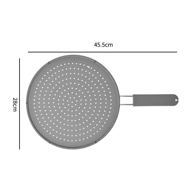 Silicone Kitchen Splatter Screen with Handle Heat-resisting Oil Splash Guard Drain Board Cover Kitchen Frying Pan Lid - Happy Bambino