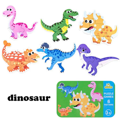 Baby Puzzle Montessori Educational Toys Wood 3D Puzzle Games Iron Box children Puzzles Jigsaw Wooden Puzzles For Kids 2 3 4 Year - Happy Bambino