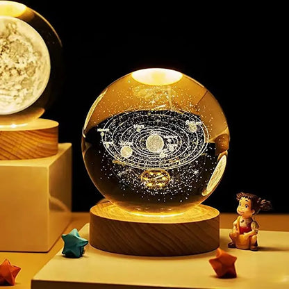 Solar System LED Night Light – Crystal Ball for Kids' Room