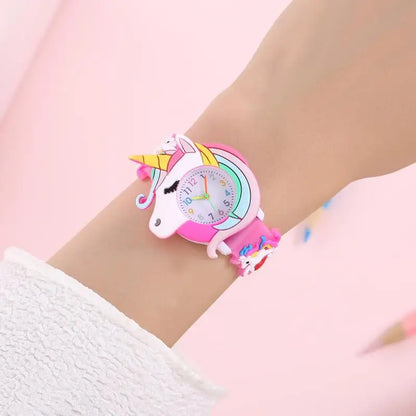 2024 New Rainbow Cloud Printed Silicone Band Children's Watch Girl Cute Cartoon Quartz Watch Kids Watches Boys Girl Watche - Happy Bambino