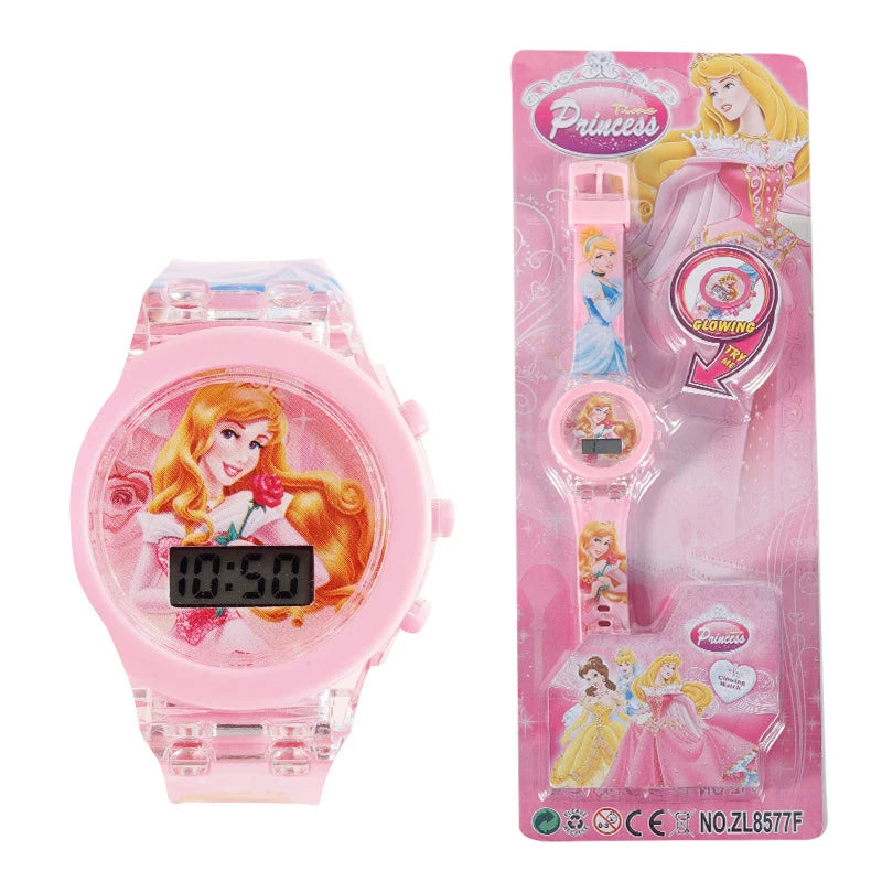 Flash Light Spiderman Kids Watches For Boys Cartoon Hello Kitty Mickey Children Watch Girls Student Clock Gifts free shipping - Happy Bambino