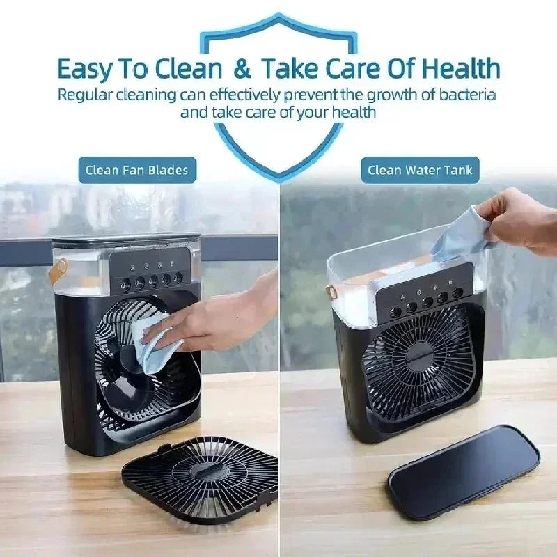 New 3 In 1 Fan AIr Conditioner Household Mini Air Cooler LED Night Light Portable Humidifier Air Adjustment Fan Office Home Fan - Happy Bambino