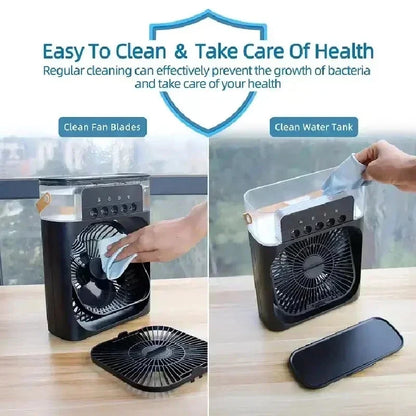 New 3 In 1 Fan AIr Conditioner Household Mini Air Cooler LED Night Light Portable Humidifier Air Adjustment Fan Office Home Fan - Happy Bambino