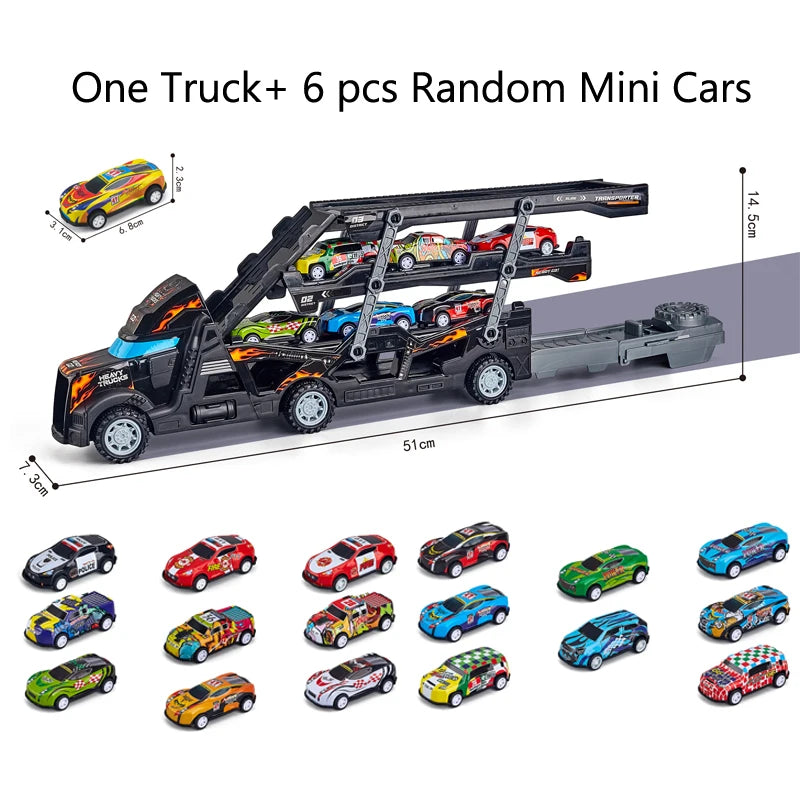 Large Kid Truck Deformation Transporter Car Toys Models Educational Model Folding Track Racing Vehicle Boys Girls Birthday Gift - Happy Bambino