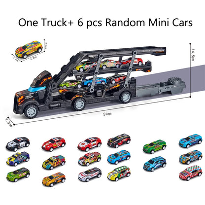Large Kid Truck Deformation Transporter Car Toys Models Educational Model Folding Track Racing Vehicle Boys Girls Birthday Gift - Happy Bambino