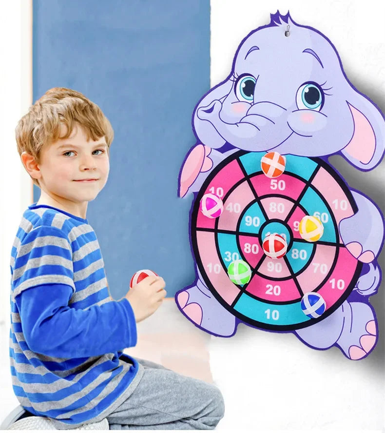 Educational Games Dart Board Baby Toy Stickey Ball Dart Indoor Sports Child Montessori Games for Children 3 to 7 Years - Happy Bambino