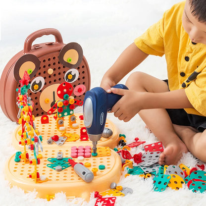 Baby Puzzle Assembling Toys Toolbox Electric Screwdriver Screw Repair Children Repair Kit Educational Toy - Happy Bambino