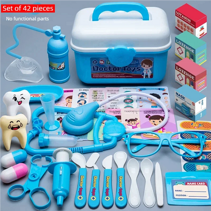 WizKidz Doctor Nurse Role Play Set Medical Tools With Stethoscope & Injectors In A Pretend Play Trolley Box Ideal Gift for Kids - Happy Bambino